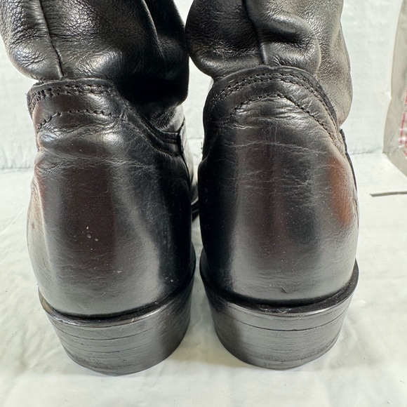 Frye Vintage Mid Calf Western Cowboy boots womens Size 9 Black Made in USA - Picture 11 of 11